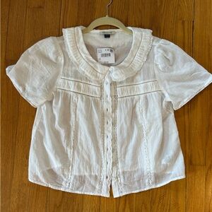 New lightweight cotton pintuck top size small